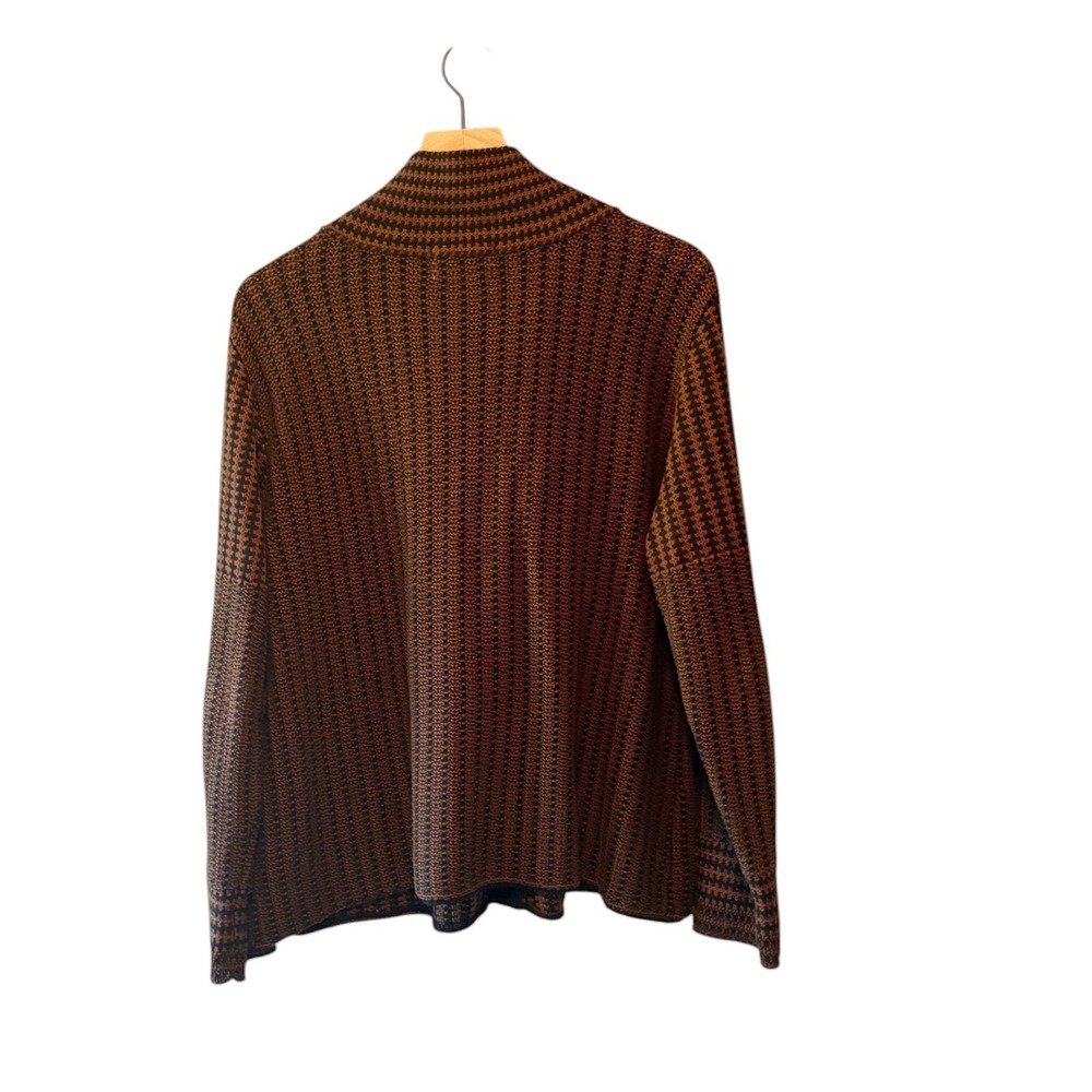 Habitat Womens Large Brown Cotton Houndstooth Cardigan Sweater - Picture 4 of 6
